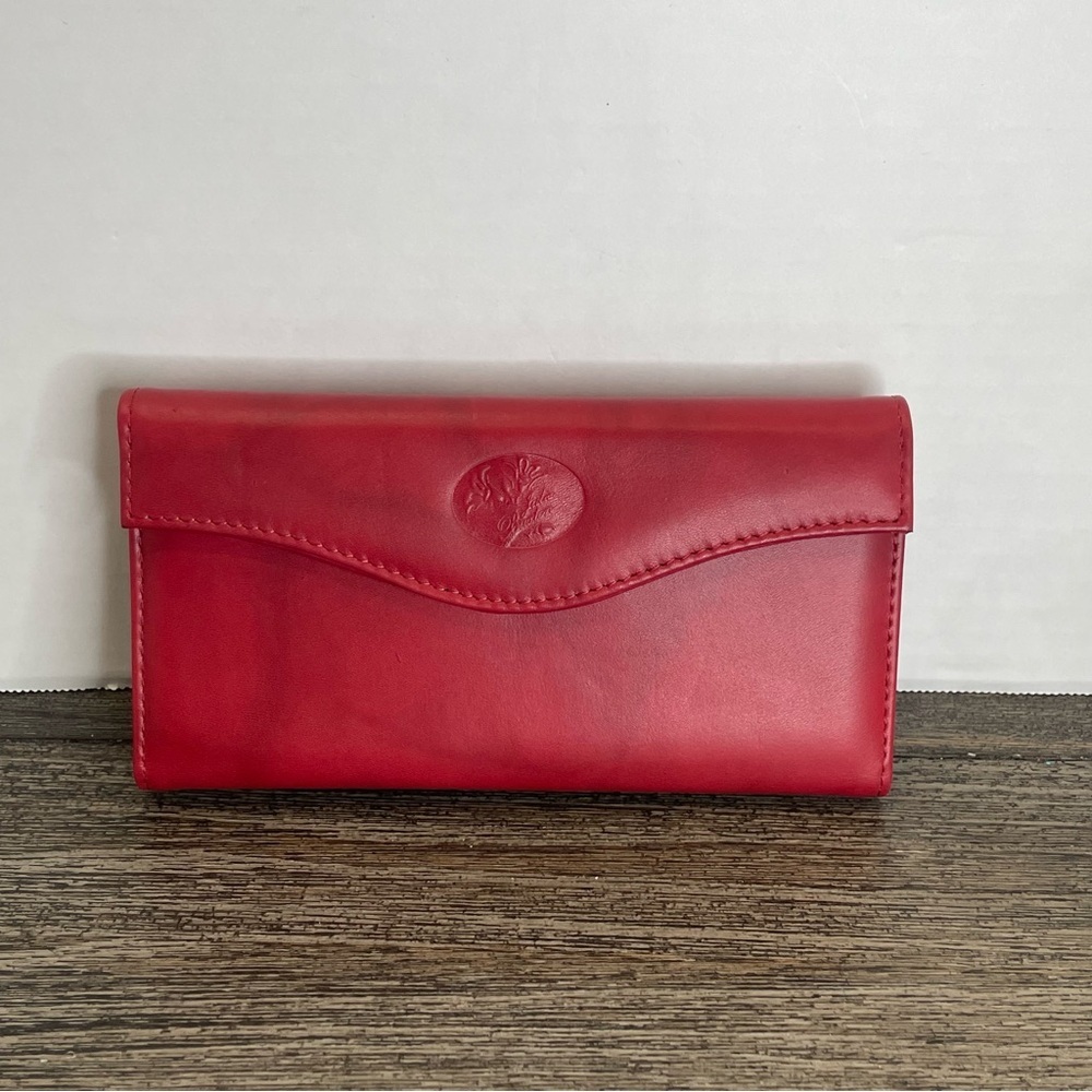 Julia Buxton Elegant Red Leather Wallet.RFID identity protection. Used.